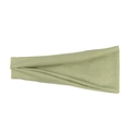 Pale green elastic sports headband with breathable knit texture for fitness - Apple Green
