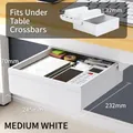 Under desk storage drawer in white finish with 245x232x70mm medium size dimensions - Porcelain White / 32mm Riser / Medium