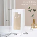 White gift bag with frosted window and cord handles, size 17x10x35cm for floral gifts - Type C White Windowed / 17x10x35cm
