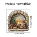 Detailed size chart for Christmas mouse in a cozy fireplace hole wall decal 11.5cm - Mouse Reading by Fireplace Style (fun-s21) / 11.5*11.5cm