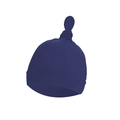 Newborn baby knot hat in navy blue, made of soft knitted cotton for infants - Navy Blue Hat