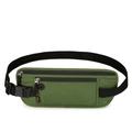 Army green RFID protection running waist pack in durable ripstop nylon fabric - Green