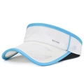 Visiera parasole traspirante per bambini bianca con bordo celeste e dettaglio sport - Regolabile / Bianco