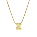 Polished gold snake chain necklace with a rounded capital letter Z alphabet pendant - Necklace - Letter Z