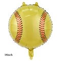 18-inch yellow baseball style foil balloon for sports themed birthday party decor - 18 Inch Yellow Baseball