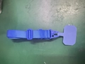 Adjustable blue woven mobile phone lanyard with durable metal hook and purple spacer pad - Sapphire Blue