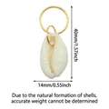 Natural white shell pendant with gold metal rings for DIY dreadlock hair accessories - Shell