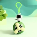 Green astronaut mini fan keychain accessory with yellow blades for bags and keys - Olive Green Retro Pull-String Plane