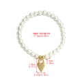 Detailed size specifications for pearl bead bracelet with golden heart charm - Gold Heart Metal Charm