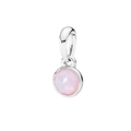 S925 sterling silver birthstone charm featuring a faceted pink gemstone pendant - Faceted Gemstone Style / August Pink