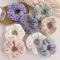 Set of 8 plush faux fur scrunchies in soft pastel colors like lavender and blue - 1168G Best Seller 8-Piece Plush Set