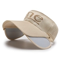 Visiera parasole beige con ali grigie retrattili e decorazione con lettere NICE lavorate - Regolabile / Beige Chiaro