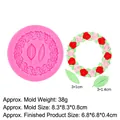 Rosa Silikonform für Rosenkranz-Fondant und 3D-Blatt-Werkzeuge zum Backen - 2#Rosenkranz / Rosa
