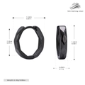 Dimensioni dettagliate e peso dei cerchi ottagonali geometrici in argento sterling S925 - Nero e Oro