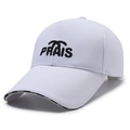 White baseball cap with black PRAIS embroidery and SPORT print on the brim - Adjustable / White