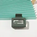 Macro detail of dark green matte shark hair clip with rectangular cutout design - 5cm Square - Matte Army Green
