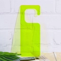 Neon yellow acrylic blank hanging tag with round hook for clothing shop promotion - Fluorescent Green