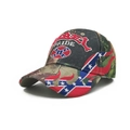 Camouflage baseball cap with Rebel Pride embroidery and bold patriotic shield design - Camouflage Flame