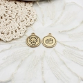 Golden zodiac mouse charm and cheese pendant accessory for DIY jewelry making - Cheese Mouse