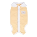 Hellgelber Sommer-Hunde-Jumpsuit mit Bären-Patch und atmungsaktivem Baumwollstoff - S / Hellorange
