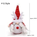 Christmas reindeer gnome doll with red knitted elk hat and white beard, height 20cm - Christmas Bouquet Doll [Style G]