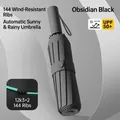 Obsidian black automatic umbrella with 144-rib windproof structure and UPF 50+ rating - 144-Rib Heavy Duty Auto / Black
