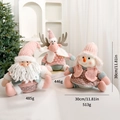 Pink Christmas plush doll set featuring Santa, reindeer and snowman, 30cm height - Combination 3 (Full Set)