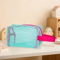 Light blue and rose mesh storage bag for outdoor beach toys and beach essentials - Mesh Octagonal Bag Green 17x11x8cm