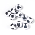 Perline da calcio in acrilico bianco e nero per creazione di gioielli e fai da te - 10mm Calcio