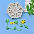 Molde de silicona navideño para galletas y fondant con diseños de renos y copos de nieve - Elemento de Invierno Pequeño (S#)