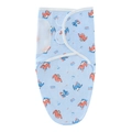Lange d'emmaillotage en coton bleu clair avec motif de crocodile disco cartoon - Emmaillotage Motif Dinosaure Bleu