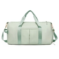 Mint green gym bag for women with dry wet separation and adjustable shoulder strap - Light Green