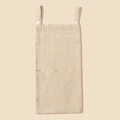 Borsa portaoggetti sospesa in crêpe di cotone beige con cinturini a bottone per bebè - Cachi