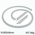 Chaîne gourmette NK en acier argenté pour homme de taille 800x8mm avec finition métal - Collier Argent 800x8mm