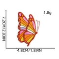 Detailed view of colorful butterfly embroidery patch showing exact height and width dimensions - Style 8 (Butterfly)