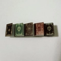 Détail de cinq barrettes miniatures en forme de livres anciens aux couleurs vintage - 3# Clip Livre Vert