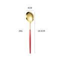 304 stainless steel spoon in gold and red finish with dimensions 4cm width and 18.5cm length - Red Gold Medium Spoon