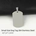 Polished silver stainless steel small dog tag pendant with 40x24x1.8mm dimensions - Small Silver 40*24*1.8mm