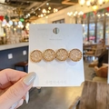 Elegant gold hair clip featuring four champagne crystals on a white display card - 65# 4-Round Rhinestone Champagne Clip / White/Champagne