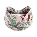 Rosa Bohemian Yoga Stirnband mit Blumenmuster und elastischem Strickgewebe aus Baumwolle - Hellrosa Rot Gelb Grün Botanisch(#130)