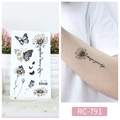 Waterproof butterfly and daisy temporary tattoos RC-791 for arm decoration - RC-791 Design Life