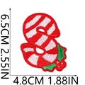 Detail view of embroidered Christmas letter S patch with dimensions 6.5cm x 4.8cm - Christmas Letter-S