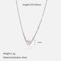Minimalist stainless steel necklace with 10mm pearl pendant in 18K gold plated finish - Small Pearl Pendant Necklace