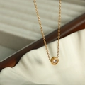 Collana placcata in oro 18K con ciondolo esagonale a nido d'ape e zircone scintillante - Stile Zircone Singolo Esagonale (XL10) / Oro