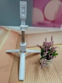 Foldable white Bluetooth selfie stick tripod with integrated phone holder on a wood surface - White 1.3m Standard Version (F510)
