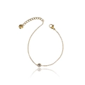 Minimalistische 18K vergulde armband met een kleurrijke strass steen en karabijnsluiting - Armband - Witte Strass