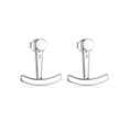 Elegant S925 sterling silver smile stud earrings with polished round discs in silver finish - Style 3