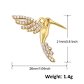 Vergoldeter Kolibri-Anhänger mit Kristallen für DIY-Schmuck und Ohrringe - A0499-Goldener Kolibri