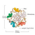 Elegant butterfly pearl brooch in multi-color enamel with alloy and rhinestone finish - Colorful Butterfly Pearl Cluster (HC0851)