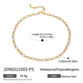 Collar de cadena bicolor en acero de titanio chapado en oro 18k, diseño hipoalergénico - Cadena Patchwork Bicolor Oro Plata (JDN0311002-PS)